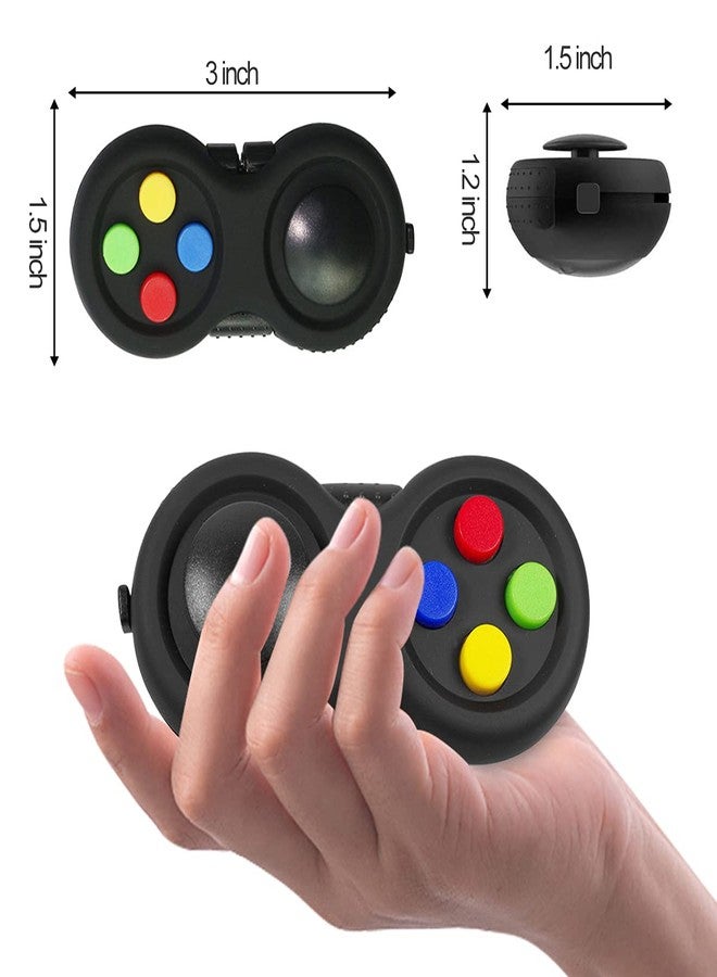UOOEFUN Mini Fidget Button Controller Pad Toys for Kid Adults with Anxiety and Autism (Black & Mix) - Image 2